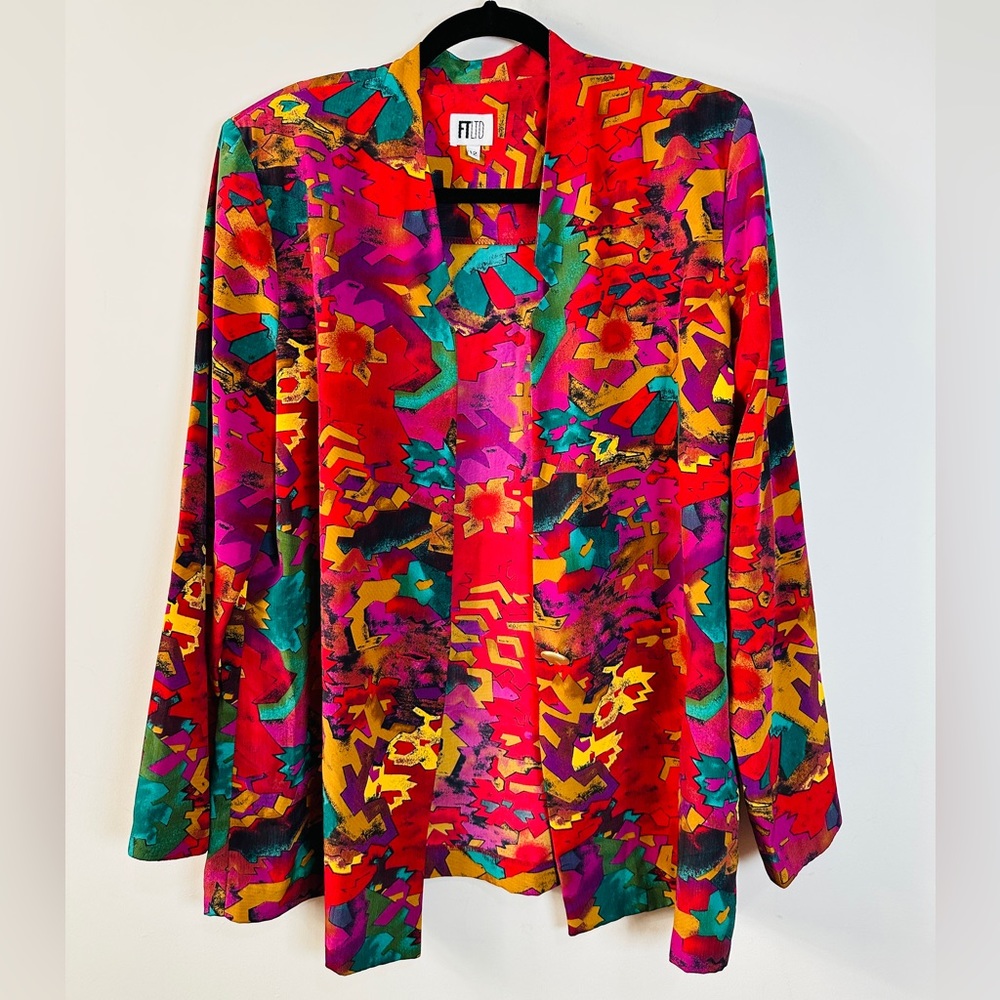 Vintage Multicolor Abstract Blazer